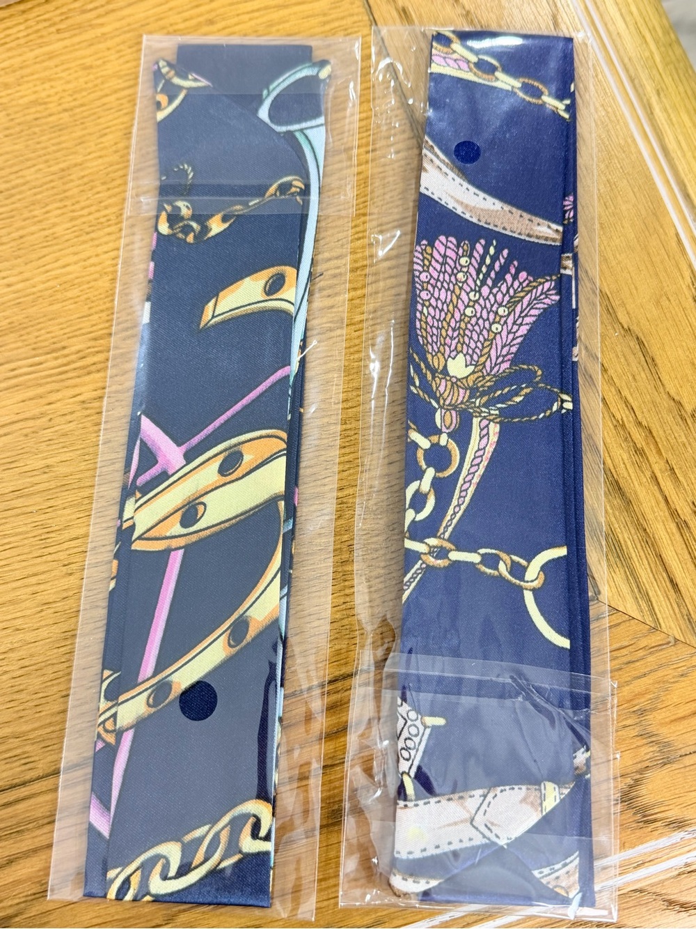 Navy Twilly Skinny Scarf Hair & Bag Accessory